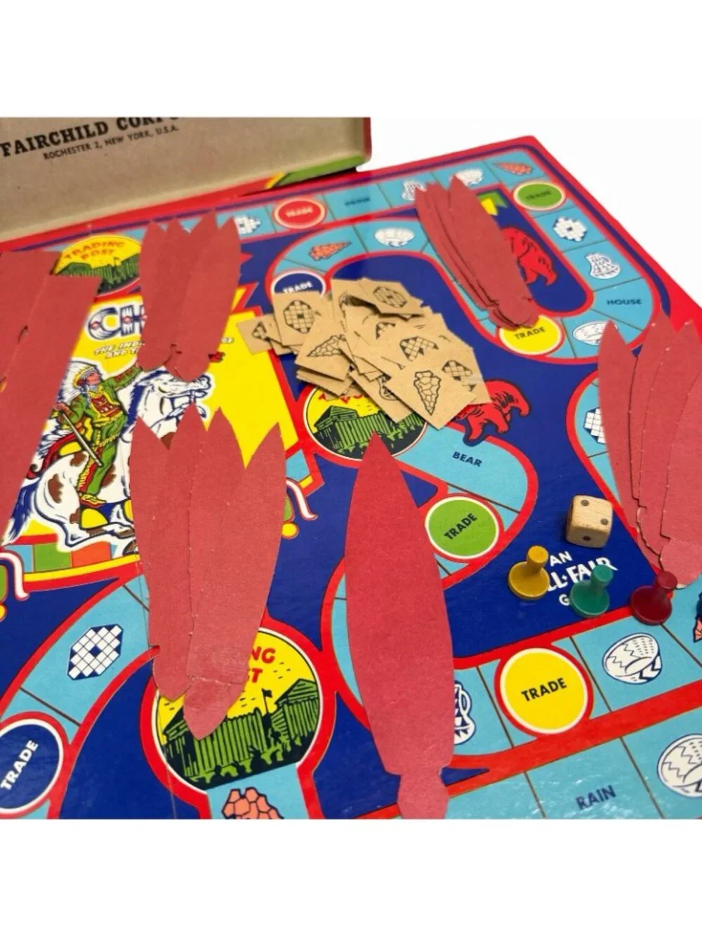 Vintage Let’s Play Big Chief Board Game Indian Sign Language- Complete!